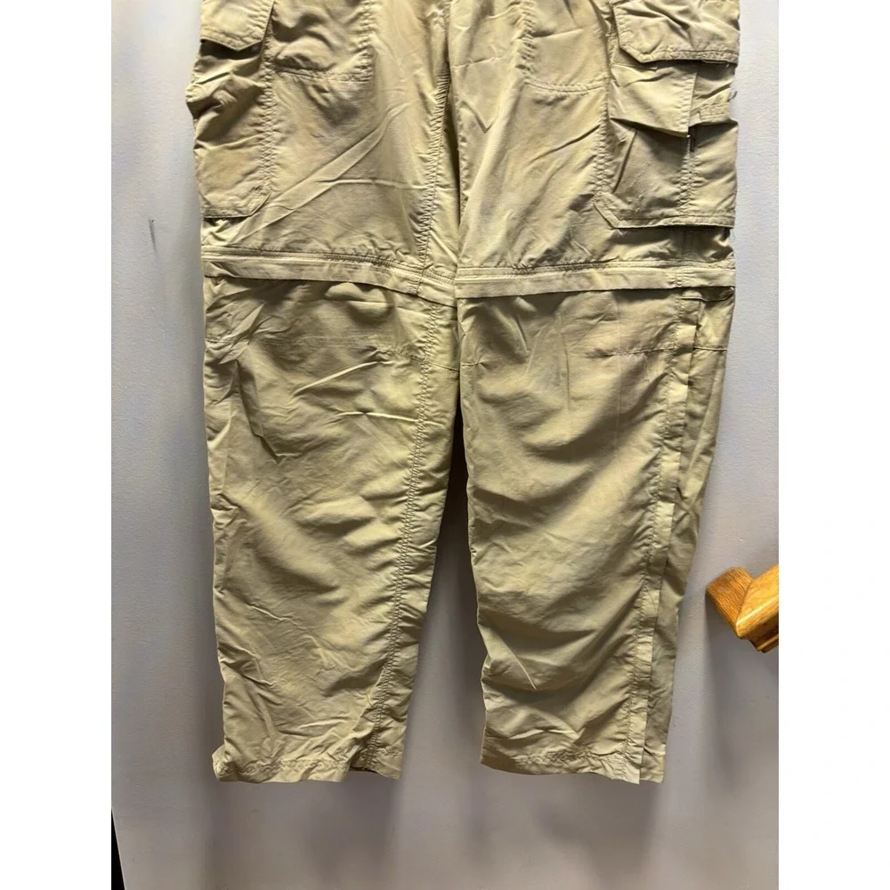 REI Sahara Convertible Cargo Hiking Pants Men Tan Zip Off Belted sz‎ 34x31.5